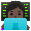 Google (Android 12L)  👩🏿‍💻  Woman Technologist: Dark Skin Tone Emoji