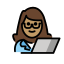 OpenMoji 13.1  👩🏽‍💻  Woman Technologist: Medium Skin Tone Emoji