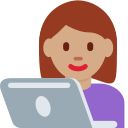 Twitter (Twemoji 14.0)  👩🏽‍💻  Woman Technologist: Medium Skin Tone Emoji