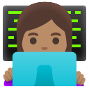 Google (Android 12L)  👩🏽‍💻  Woman Technologist: Medium Skin Tone Emoji