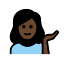 OpenMoji 13.1  💁🏿‍♀️  Woman Tipping Hand: Dark Skin Tone Emoji