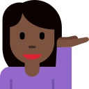 Twitter (Twemoji 14.0)  💁🏿‍♀️  Woman Tipping Hand: Dark Skin Tone Emoji