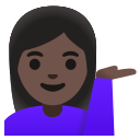 Google (Android 12L)  💁🏿‍♀️  Woman Tipping Hand: Dark Skin Tone Emoji