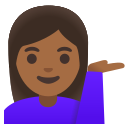 Google (Android 12L)  💁🏾‍♀️  Woman Tipping Hand: Medium-dark Skin Tone Emoji