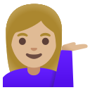 Google (Android 12L)  💁🏼‍♀️  Woman Tipping Hand: Medium-light Skin Tone Emoji