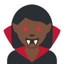 Twitter (Twemoji 14.0)  🧛🏿‍♀️  Woman Vampire: Dark Skin Tone Emoji