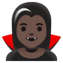 Google (Android 12L)  🧛🏿‍♀️  Woman Vampire: Dark Skin Tone Emoji