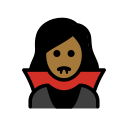 OpenMoji 13.1  🧛🏾‍♀️  Woman Vampire: Medium-dark Skin Tone Emoji