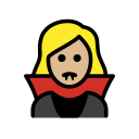 OpenMoji 13.1  🧛🏼‍♀️  Woman Vampire: Medium-light Skin Tone Emoji
