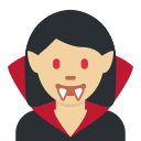 Twitter (Twemoji 14.0)  🧛🏼‍♀️  Woman Vampire: Medium-light Skin Tone Emoji