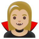 Google (Android 12L)  🧛🏼‍♀️  Woman Vampire: Medium-light Skin Tone Emoji