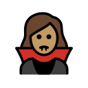 OpenMoji 13.1  🧛🏽‍♀️  Woman Vampire: Medium Skin Tone Emoji