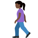 Twitter (Twemoji 14.0)  🚶🏿‍♀️  Woman Walking: Dark Skin Tone Emoji