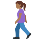 Twitter (Twemoji 14.0)  🚶🏾‍♀️  Woman Walking: Medium-dark Skin Tone Emoji