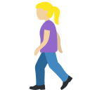 Twitter (Twemoji 14.0)  🚶🏼‍♀️  Woman Walking: Medium-light Skin Tone Emoji
