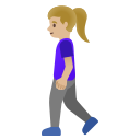 Google (Android 12L)  🚶🏼‍♀️  Woman Walking: Medium-light Skin Tone Emoji