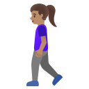 Google (Android 12L)  🚶🏽‍♀️  Woman Walking: Medium Skin Tone Emoji