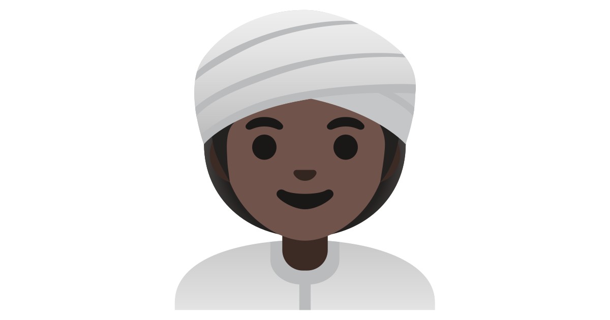 👳🏿‍♀️  Woman Wearing Turban: Dark Skin Tone