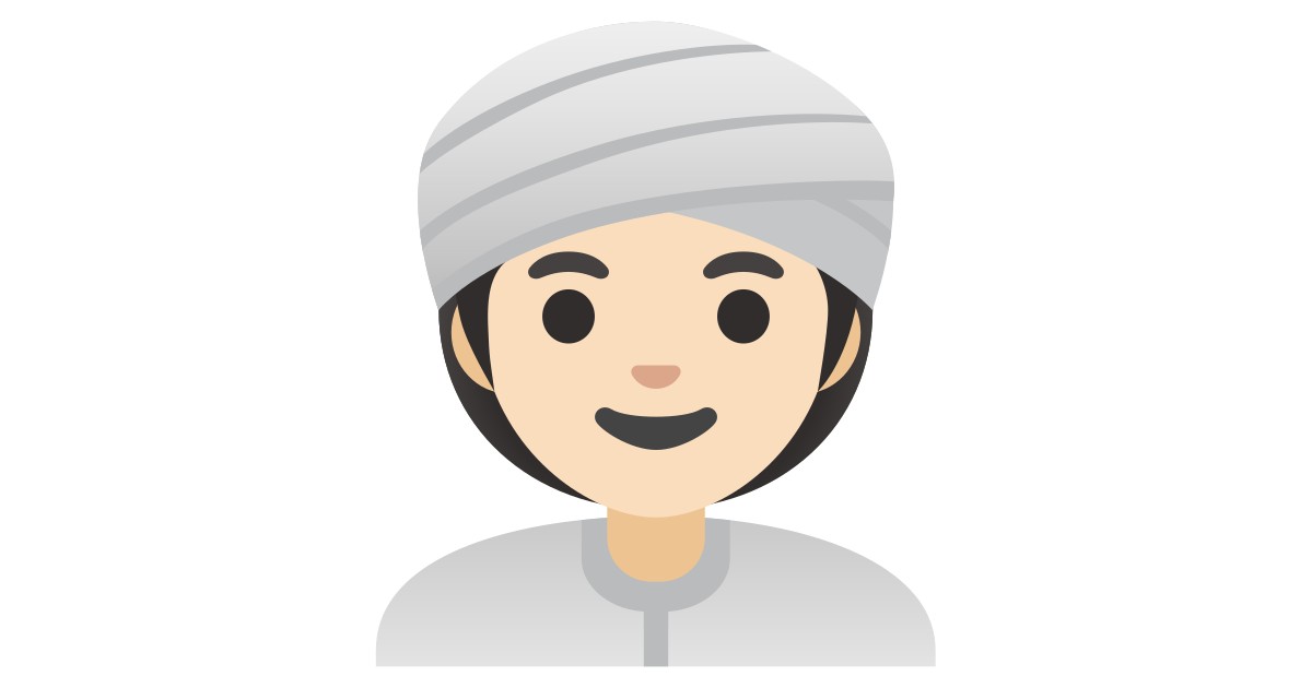 👳🏻‍♀️  Woman Wearing Turban: Light Skin Tone
