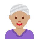 Twitter (Twemoji 14.0)  👳🏽‍♀️  Woman Wearing Turban: Medium Skin Tone Emoji