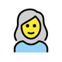 OpenMoji 13.1  👩‍🦳  Woman: White Hair Emoji