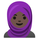 Google (Android 12L)  🧕🏿  Woman With Headscarf: Dark Skin Tone Emoji