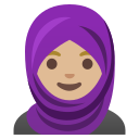 Google (Android 12L)  🧕🏼  Woman With Headscarf: Medium-light Skin Tone Emoji