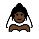 OpenMoji 13.1  👰🏿‍♀️  Woman With Veil: Dark Skin Tone Emoji