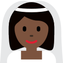 Twitter (Twemoji 14.0)  👰🏿‍♀️  Woman With Veil: Dark Skin Tone Emoji