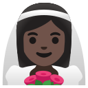 Google (Android 12L)  👰🏿‍♀️  Woman With Veil: Dark Skin Tone Emoji