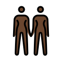 OpenMoji 13.1  👭🏿  Women Holding Hands: Dark Skin Tone Emoji