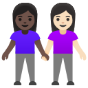 Google (Android 12L)  👩🏿‍🤝‍👩🏻  Women Holding Hands: Dark Skin Tone, Light Skin Tone Emoji