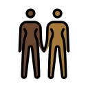 OpenMoji 13.1  👩🏿‍🤝‍👩🏾  Women Holding Hands: Dark Skin Tone, Medium-dark Skin Tone Emoji