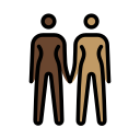 OpenMoji 13.1  👩🏿‍🤝‍👩🏽  Women Holding Hands: Dark Skin Tone, Medium Skin Tone Emoji