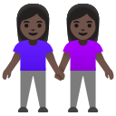 Google (Android 12L)  👭🏿  Women Holding Hands: Dark Skin Tone Emoji