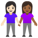 Google (Android 12L)  👩🏻‍🤝‍👩🏾  Women Holding Hands: Light Skin Tone, Medium-dark Skin Tone Emoji