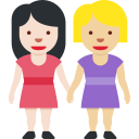 Twitter (Twemoji 14.0)  👩🏻‍🤝‍👩🏼  Women Holding Hands: Light Skin Tone, Medium-light Skin Tone Emoji