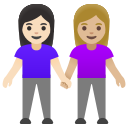 Google (Android 12L)  👩🏻‍🤝‍👩🏼  Women Holding Hands: Light Skin Tone, Medium-light Skin Tone Emoji