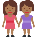 Twitter (Twemoji 14.0)  👭🏾  Women Holding Hands: Medium-dark Skin Tone Emoji