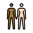 OpenMoji 13.1  👩🏾‍🤝‍👩🏻  Women Holding Hands: Medium-dark Skin Tone, Light Skin Tone Emoji