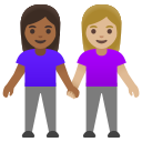 Google (Android 12L)  👩🏾‍🤝‍👩🏼  Women Holding Hands: Medium-dark Skin Tone, Medium-light Skin Tone Emoji