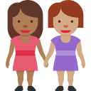 Twitter (Twemoji 14.0)  👩🏾‍🤝‍👩🏽  Women Holding Hands: Medium-dark Skin Tone, Medium Skin Tone Emoji
