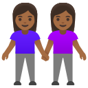 Google (Android 12L)  👭🏾  Women Holding Hands: Medium-dark Skin Tone Emoji
