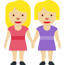 Twitter (Twemoji 14.0)  👭🏼  Women Holding Hands: Medium-light Skin Tone Emoji
