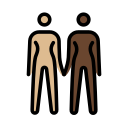 OpenMoji 13.1  👩🏼‍🤝‍👩🏿  Women Holding Hands: Medium-light Skin Tone, Dark Skin Tone Emoji