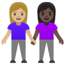Google (Android 12L)  👩🏼‍🤝‍👩🏿  Women Holding Hands: Medium-light Skin Tone, Dark Skin Tone Emoji