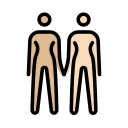 OpenMoji 13.1  👩🏼‍🤝‍👩🏻  Women Holding Hands: Medium-light Skin Tone, Light Skin Tone Emoji