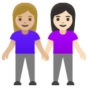 Google (Android 12L)  👩🏼‍🤝‍👩🏻  Women Holding Hands: Medium-light Skin Tone, Light Skin Tone Emoji