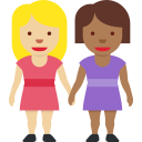 Twitter (Twemoji 14.0)  👩🏼‍🤝‍👩🏾  Women Holding Hands: Medium-light Skin Tone, Medium-dark Skin Tone Emoji