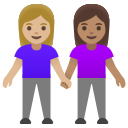 Google (Android 12L)  👩🏼‍🤝‍👩🏽  Women Holding Hands: Medium-light Skin Tone, Medium Skin Tone Emoji